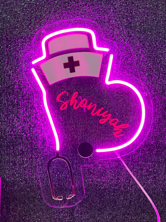 Nurse Neon Light Sign SVG FILE