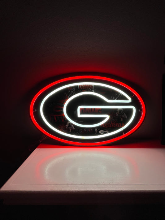 Letter G Neon Light Sign SVG FILE