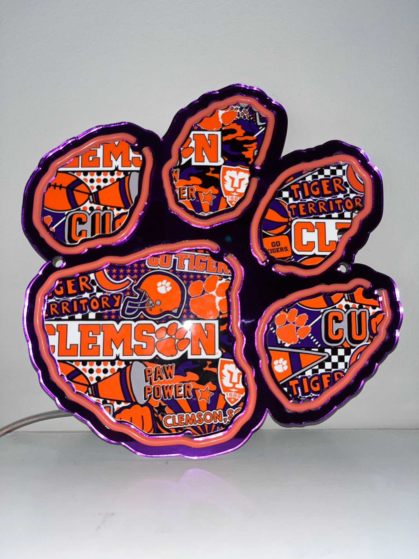 Tiger paw Neon Light Sign SVG FILE