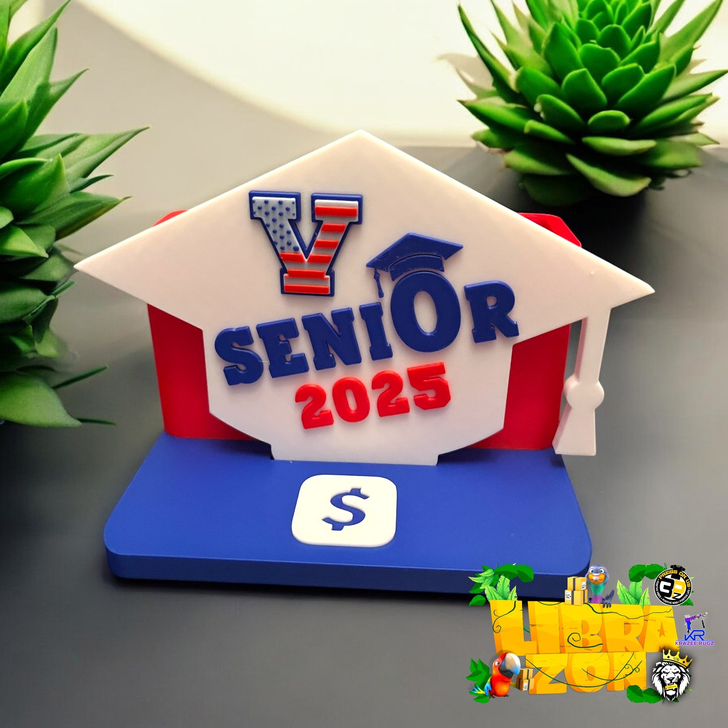 Grad cash app stand w/ envelope holder (3MF DIGITAL FILE ONLY)