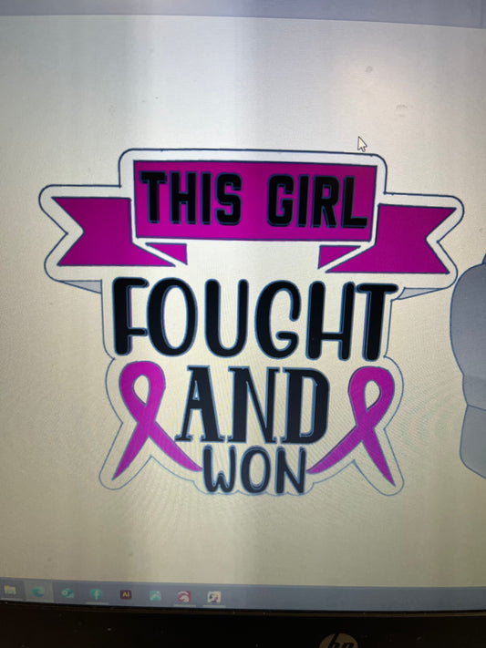 FOUGHT AND WON CANCER Lamp Base 3D file 3MF