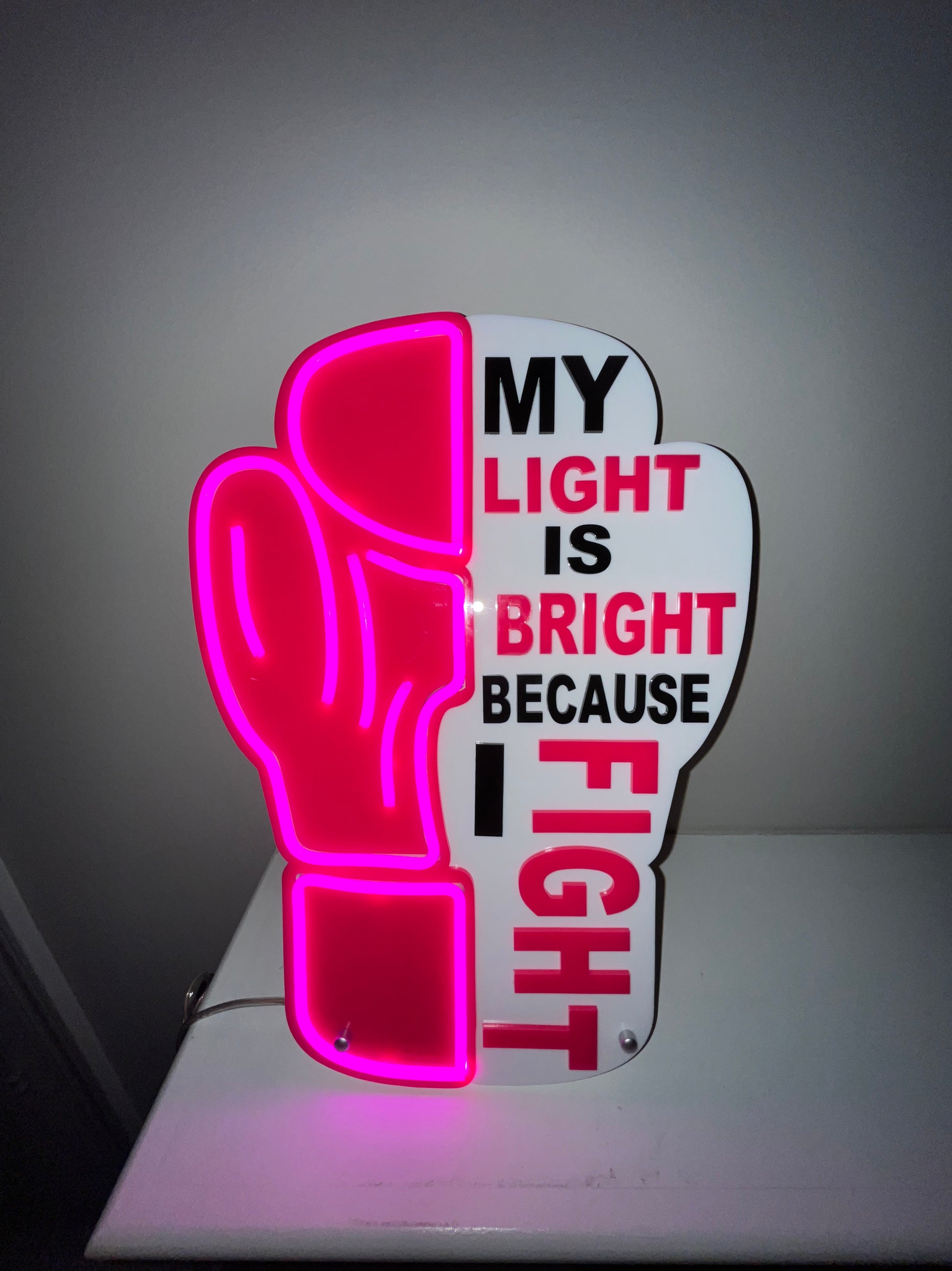 Breast Cancer Neon Light Sign SVG FILE LIBRAZON Breast cancer neon light sign svg file librazon