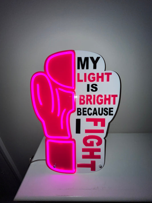 Breast Cancer Neon Light Sign SVG FILE