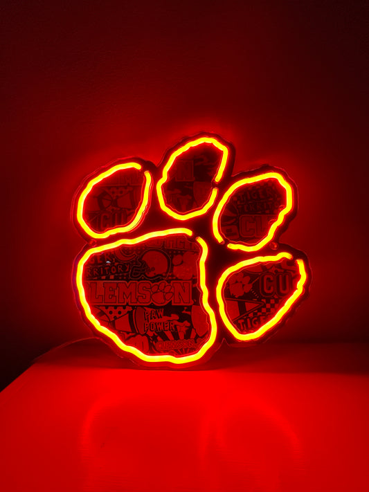 Tiger paw Neon Light Sign SVG FILE