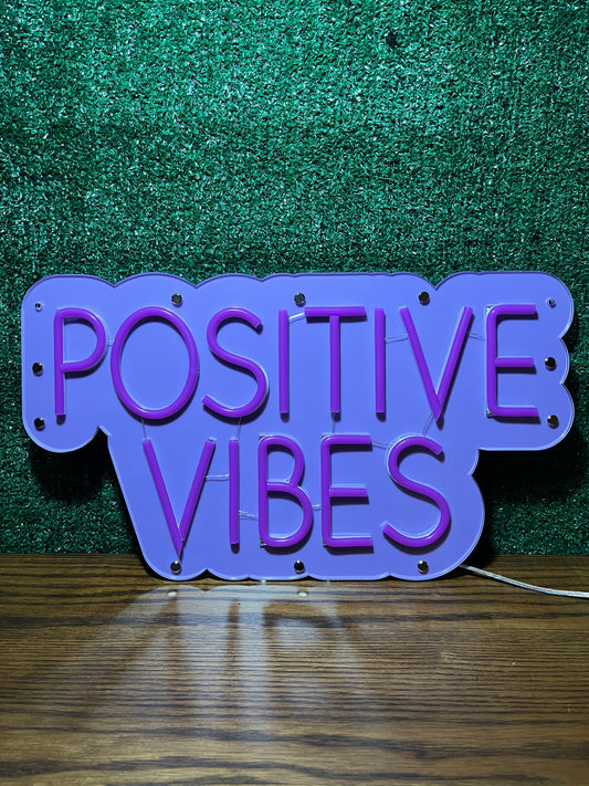 Positive Vibes Neon Light Sign SVG FILE
