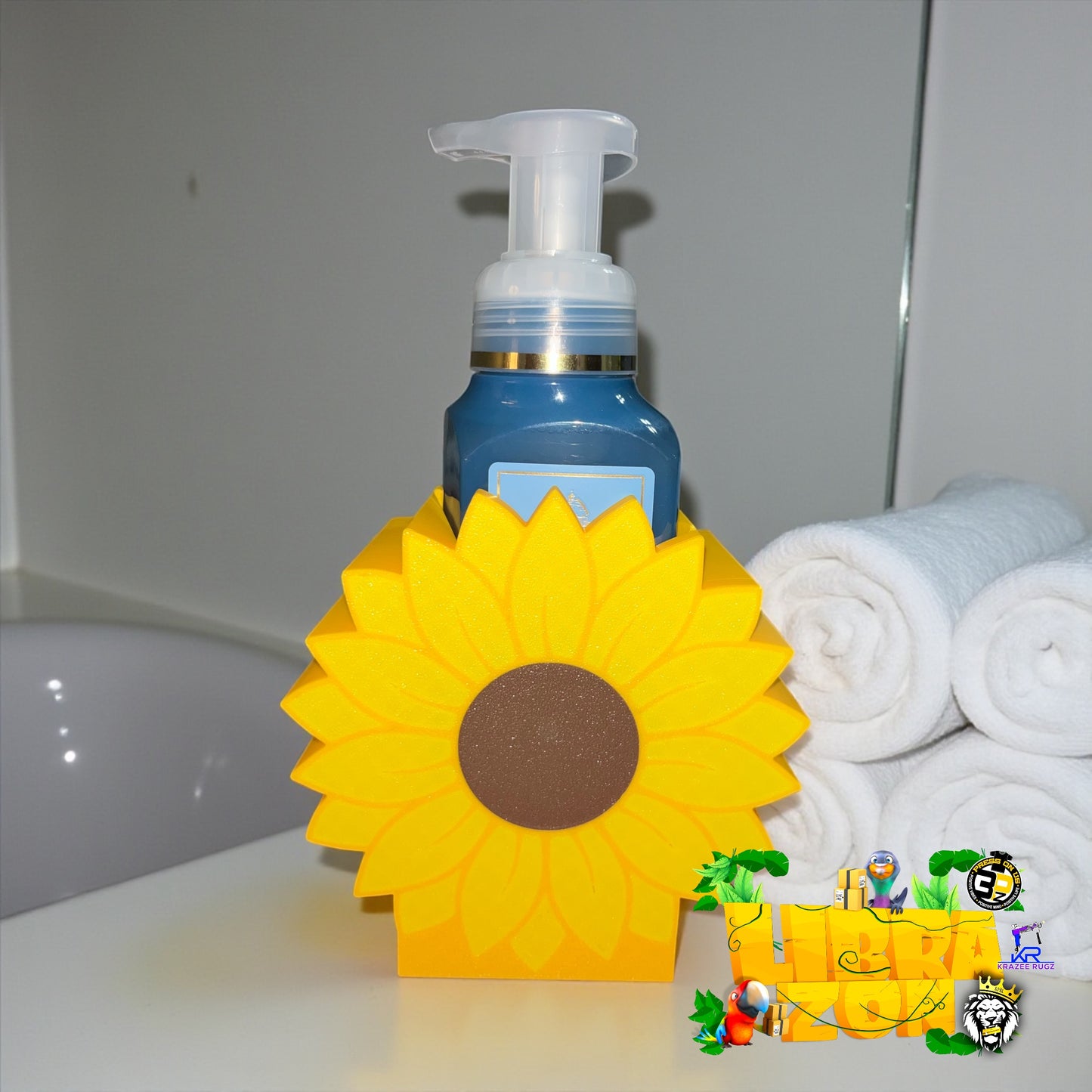 3D Sunflower Soap Dispenser (3MF file)