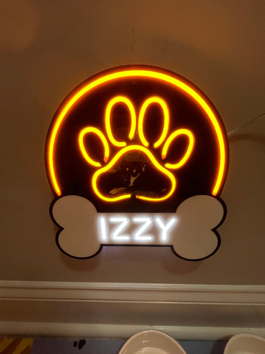 Neon Light Dog Sign SVG FILE
