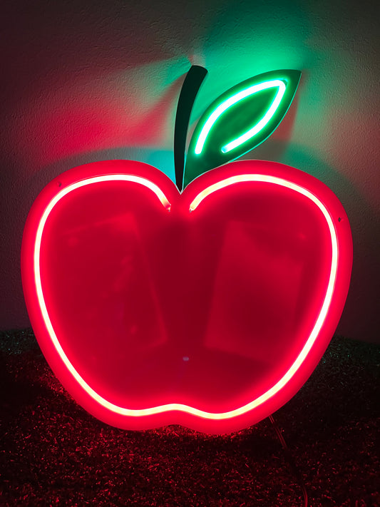 Neon Light Apple Sign SVG FILE